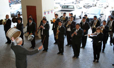 Banda de música de la Municipalidad visitó el Poder Judicial