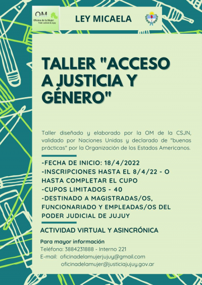 Acceso a Justicia y Género - LEY MICAELA - Oficina de la Mujer de Jujuy