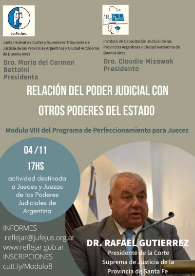 Programa de Perfeccionamiento para Jueces – Módulo VIII el día miércoles 04 de noviembre