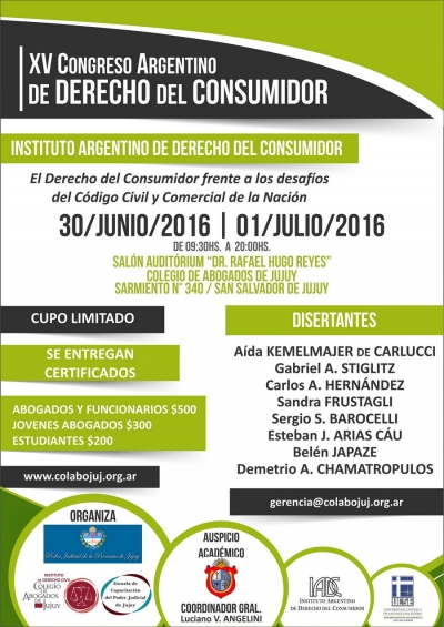 XV Congreso Argentino de Derecho del Consumidor