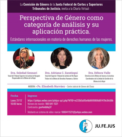 charla virtual Perspectiva de Género como categoría de análisis y su aplicación práctica
